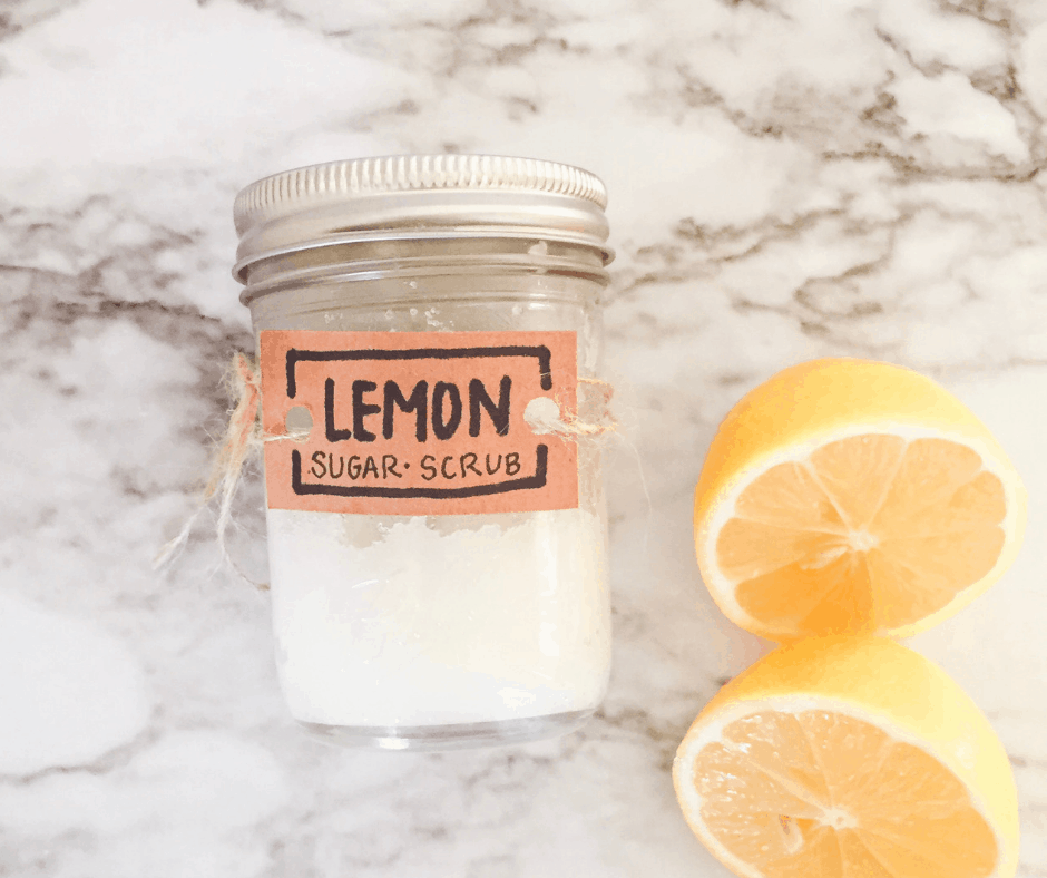 Lemon Sugar Scrub DIY (non toxic 3 ingredients)