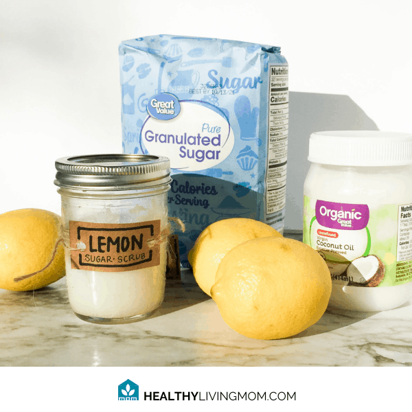 Everything you need for the lemon sugar scrub—you might already have on hand! That's what makes this DIY so easy!