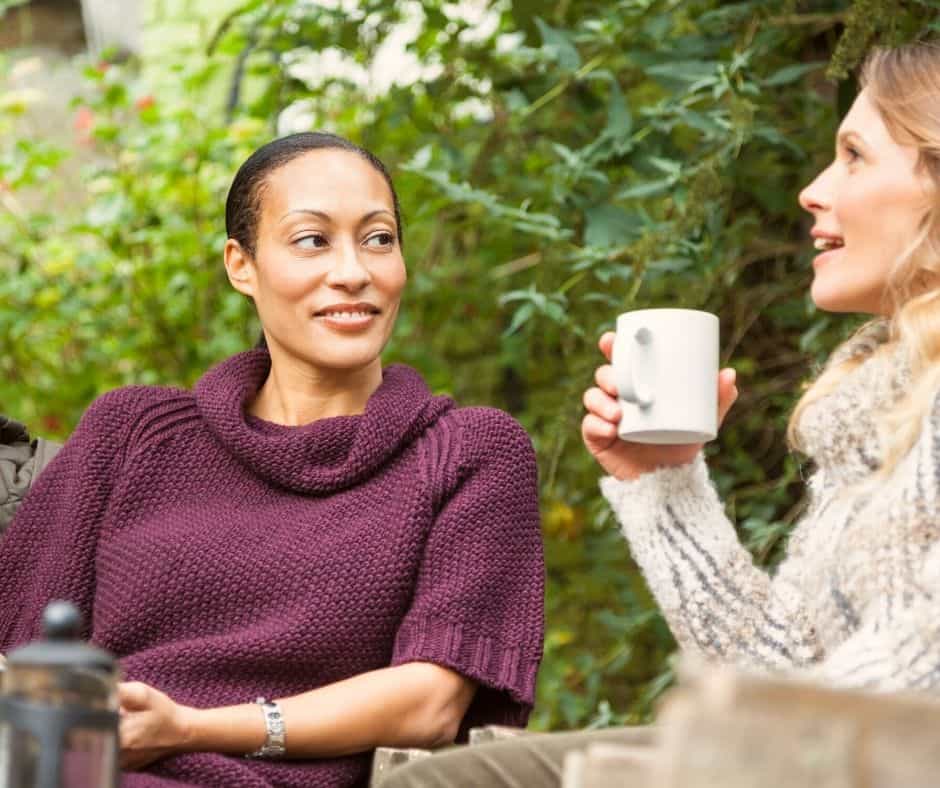 christian woman listening to friend