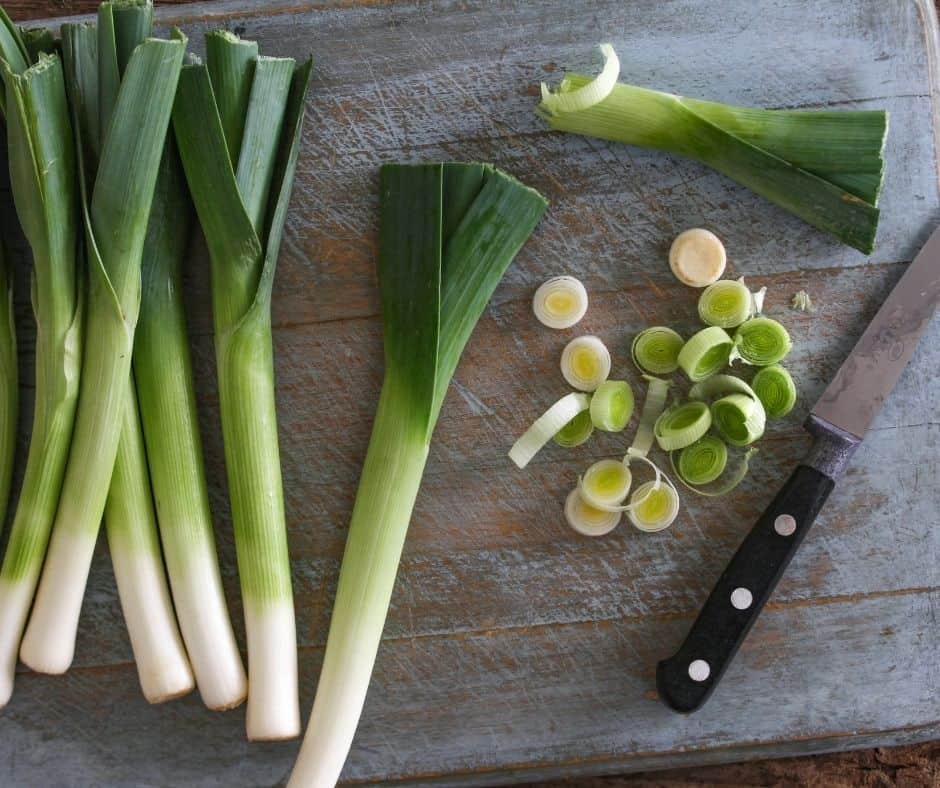 fresh spring leeks