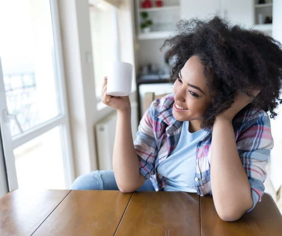 woman taking a break